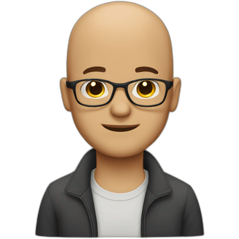 bald man with glasses emoji