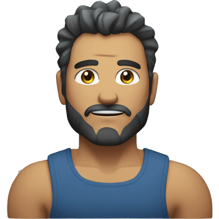 Mec musclé avec les cheveux bleu  emoji