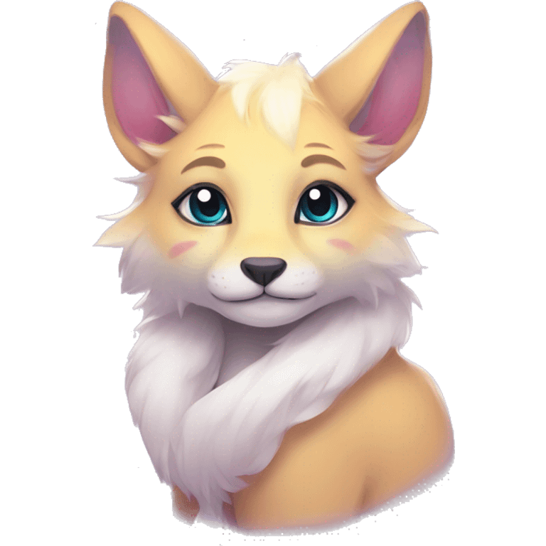 Kawaii bright fantasy ethereal anthro fursona animal emoji