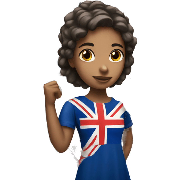 Girl with uk flag emoji