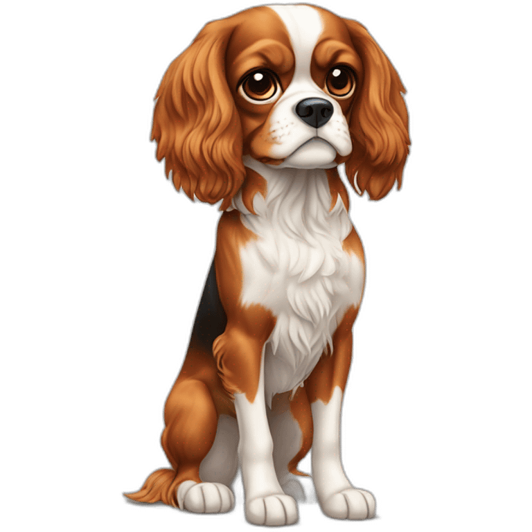  Cavalier King Charles Spaniel full body stand up emoji