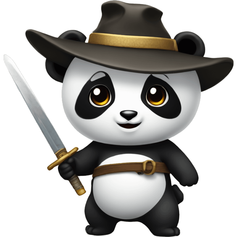 Panda with a hattori sword emoji