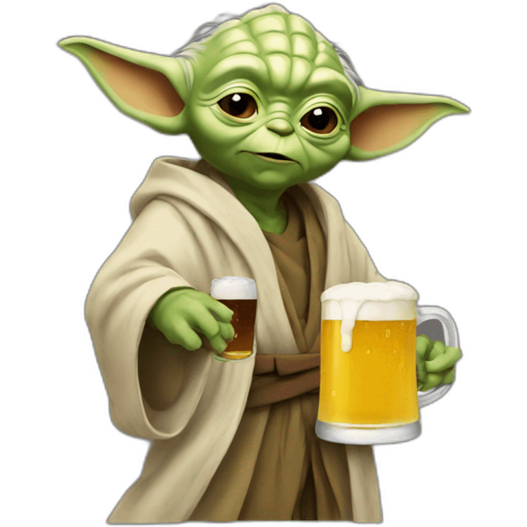 Yoda With a beer emoji