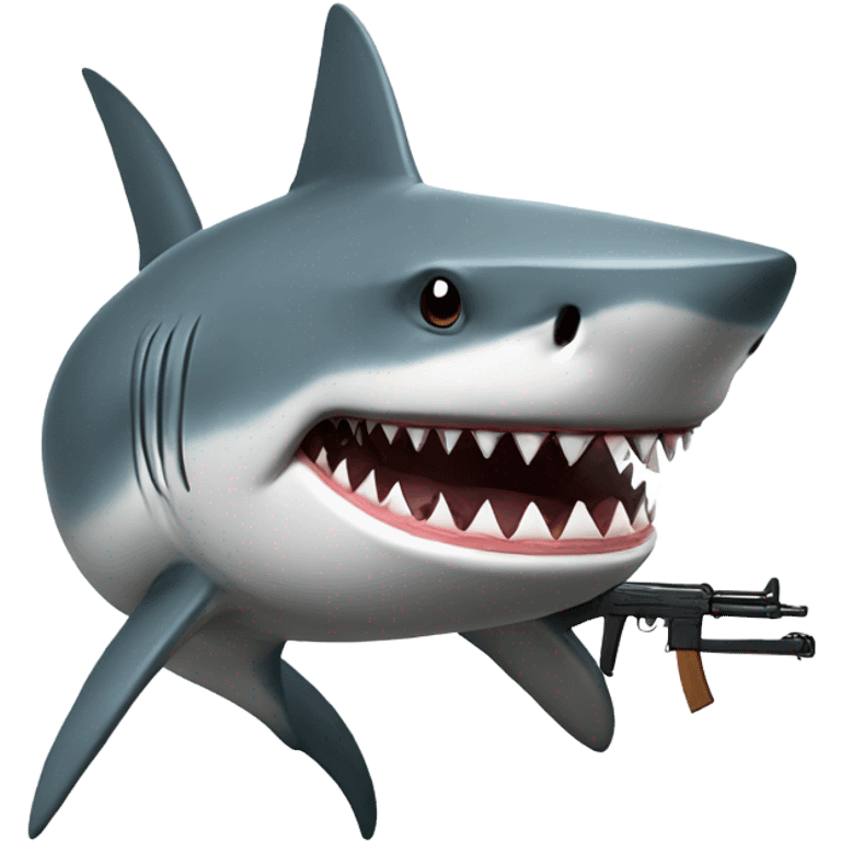 Shark with ak47 emoji