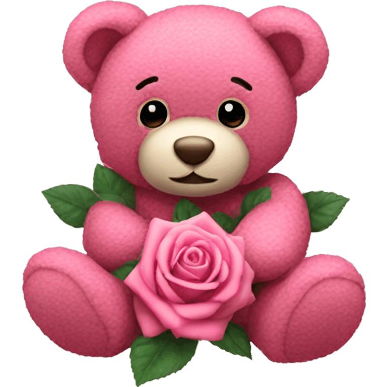 Pink roses teddy  emoji