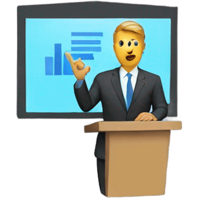 a presenter presenting data  emoji