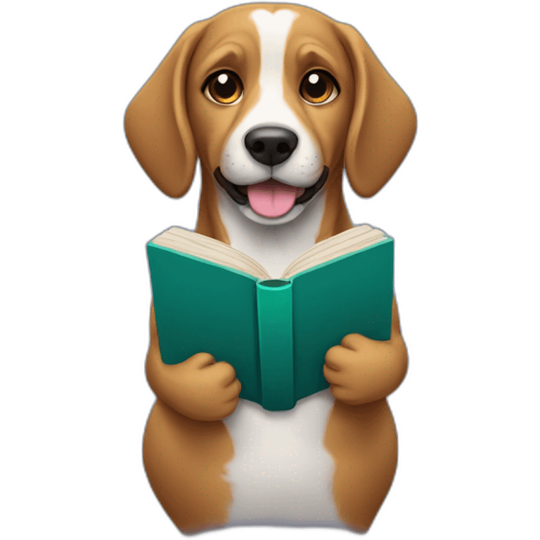 Dog holding a book emoji