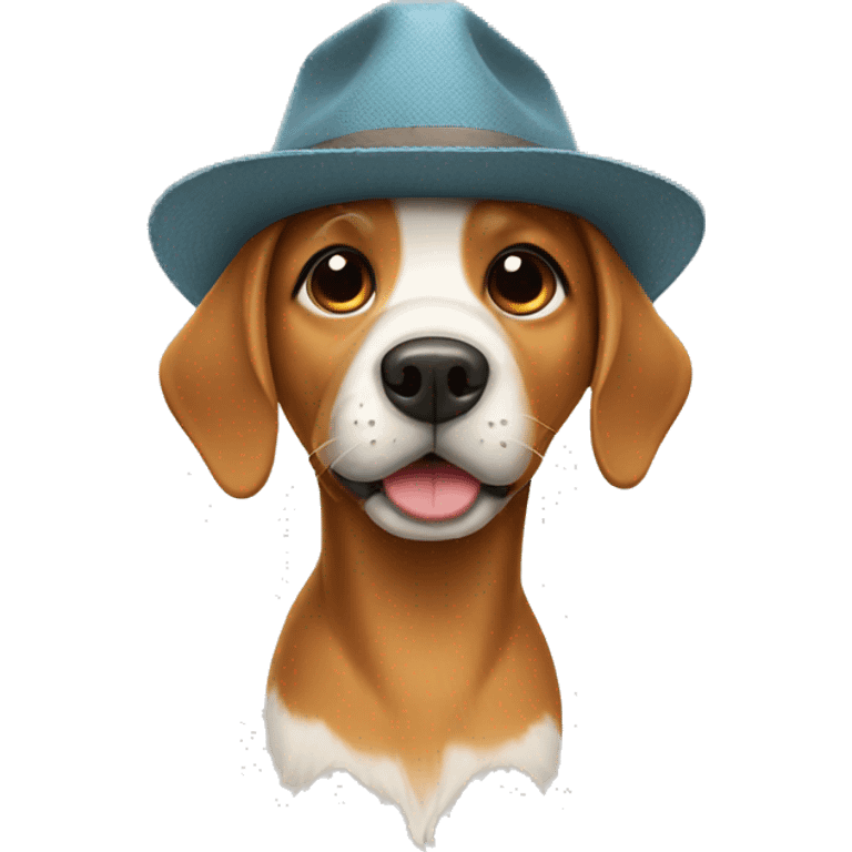 Dog wearing a hat emoji