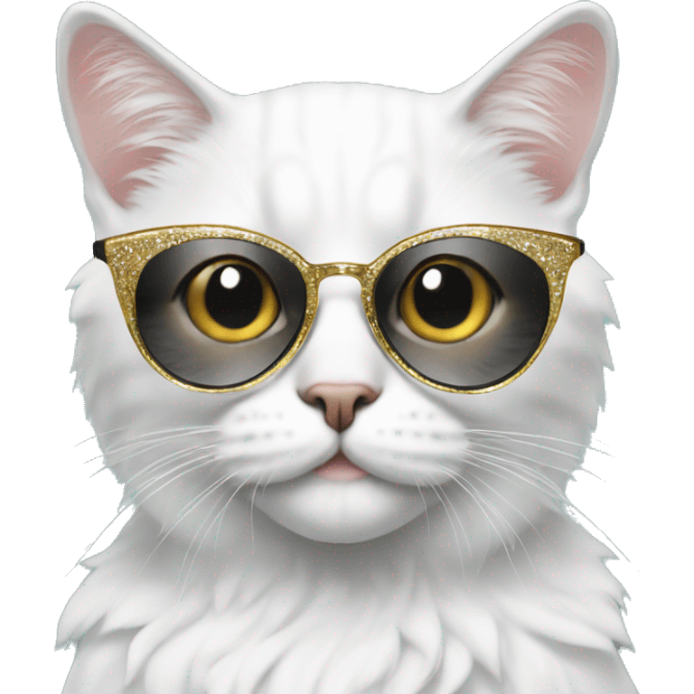 glamorous cat with glasses emoji