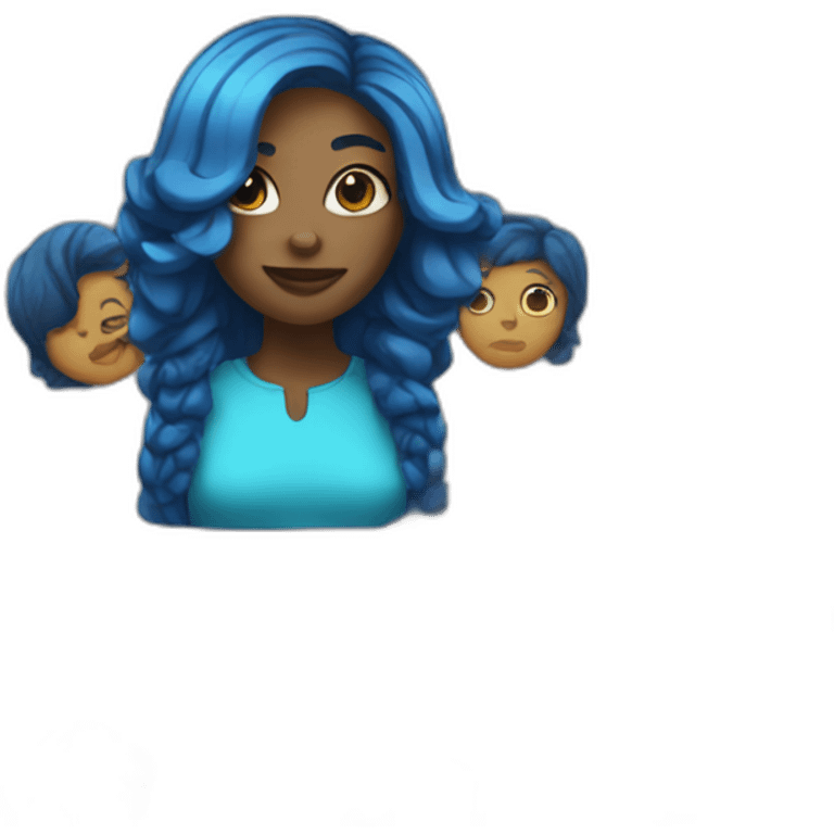 Black woman with blue hair emoji