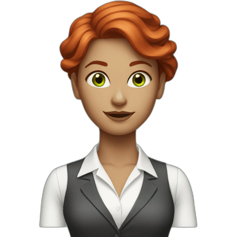 business red hair women green eyes emoji