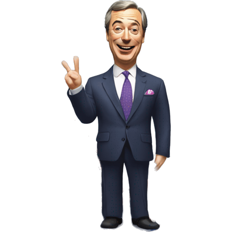 Nigel Farage waving a Union Jack flag  emoji