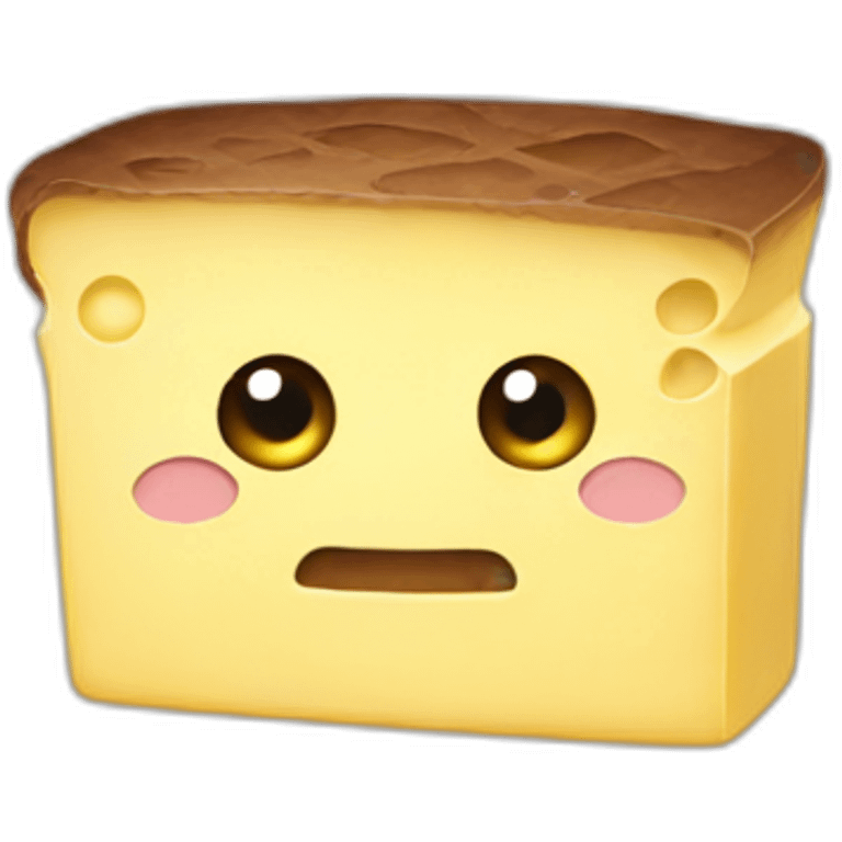 Butter with dot eyes and mouth emoji