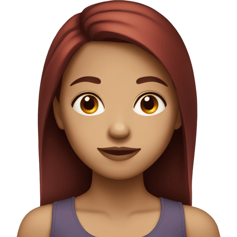 Girl with dark red hair and brown eyes  emoji