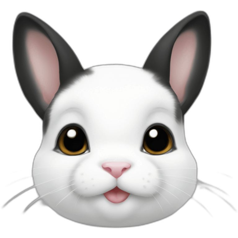 black and white mini netherland dwarf emoji