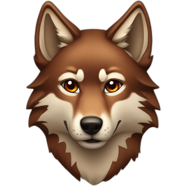 Brown and red wolf emoji