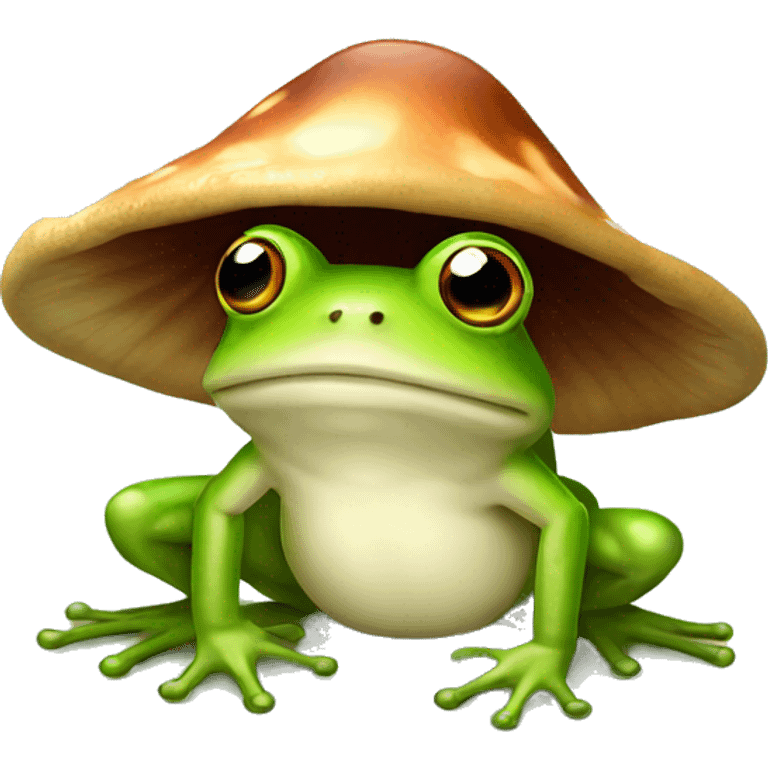 Frog with mushroom hat emoji