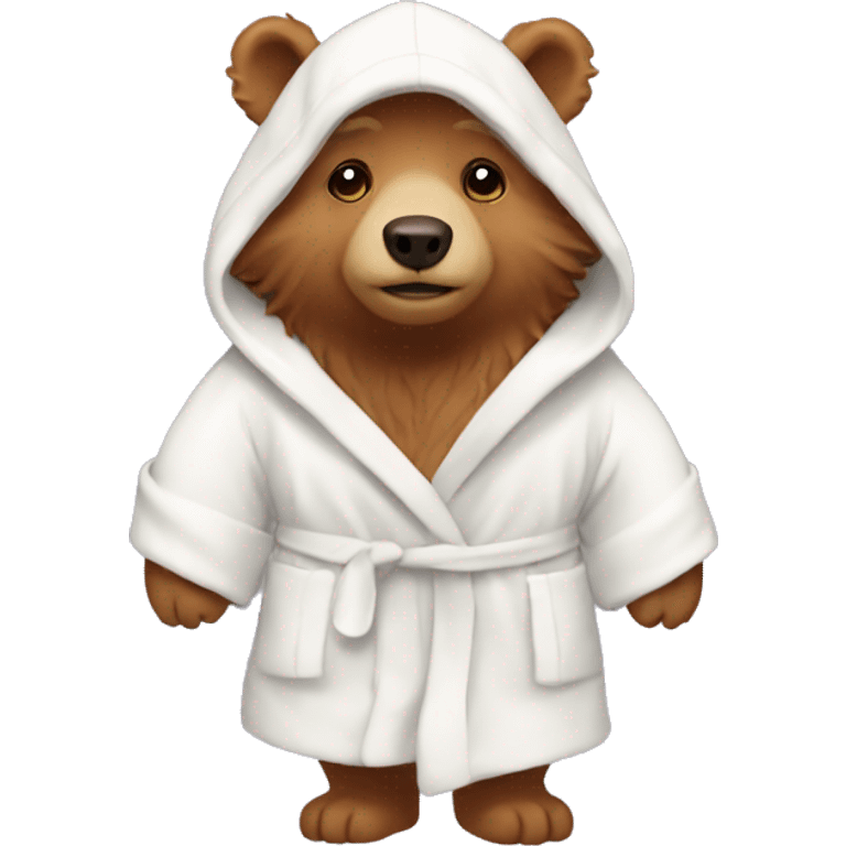 Paddington wearing a white bath robe emoji