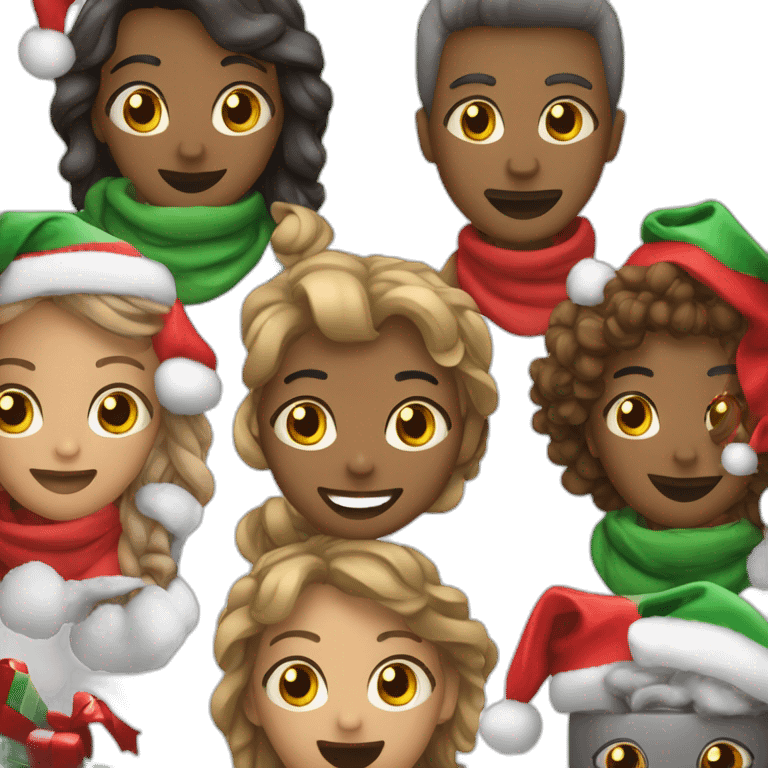 Una tarima con cantantes en navidad emoji