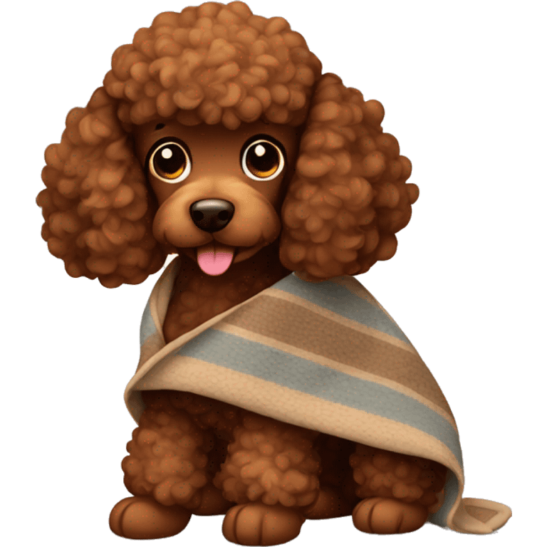 brown poodle with a blanket emoji