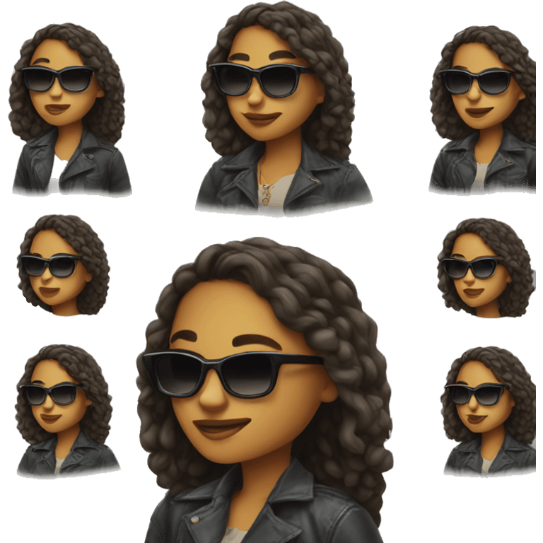 cool girl with sunglasses emoji