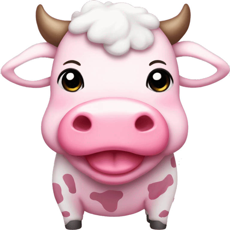 pink cute cow chibi  emoji