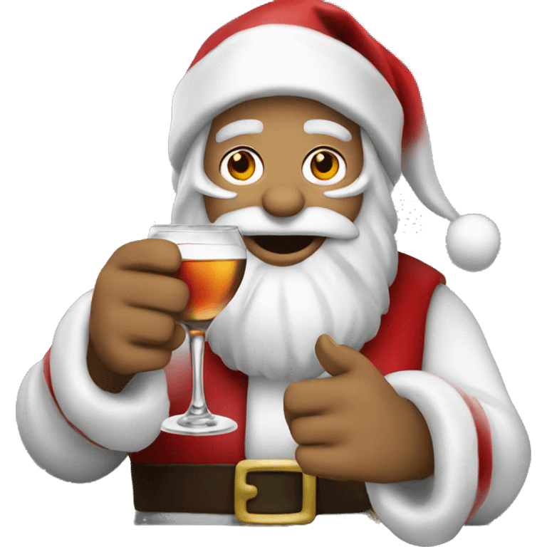 Santa drinking vodka emoji