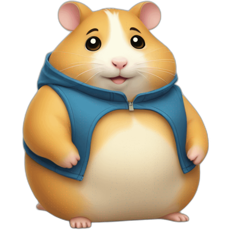 Fat hamster is sitting and waiting at the immigration office  emoji