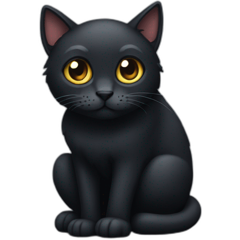 dark cat with slanting eyes emoji