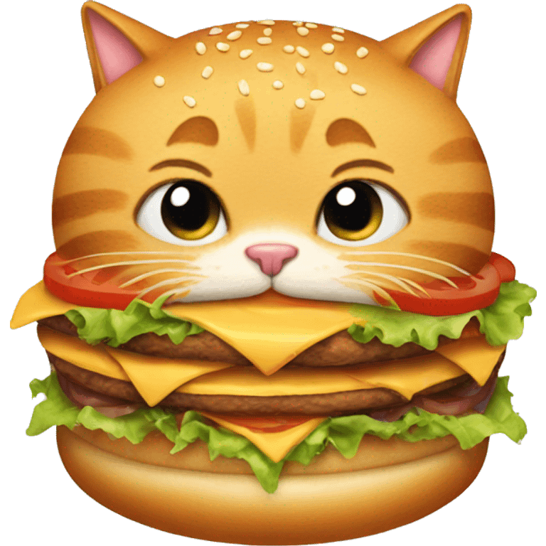 cat with burger face emoji