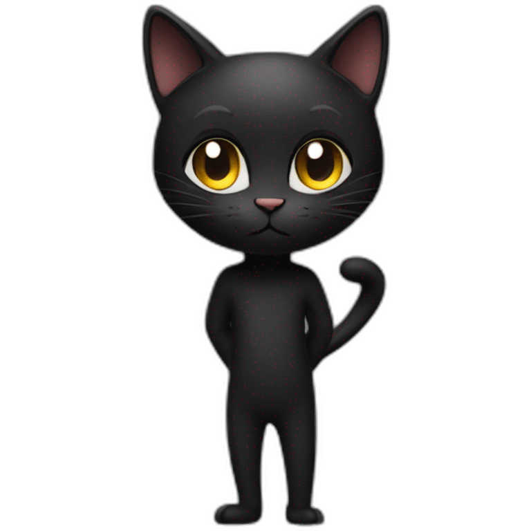 A Big with and black cat his IS crazzy en état a house emoji