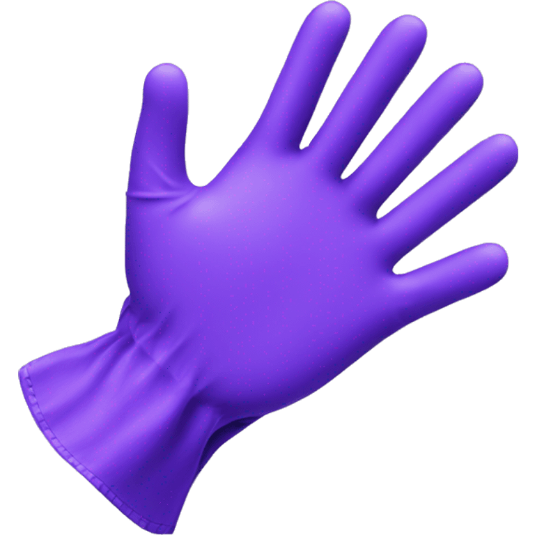 Realistic purple medical gloved hands isolated.  emoji