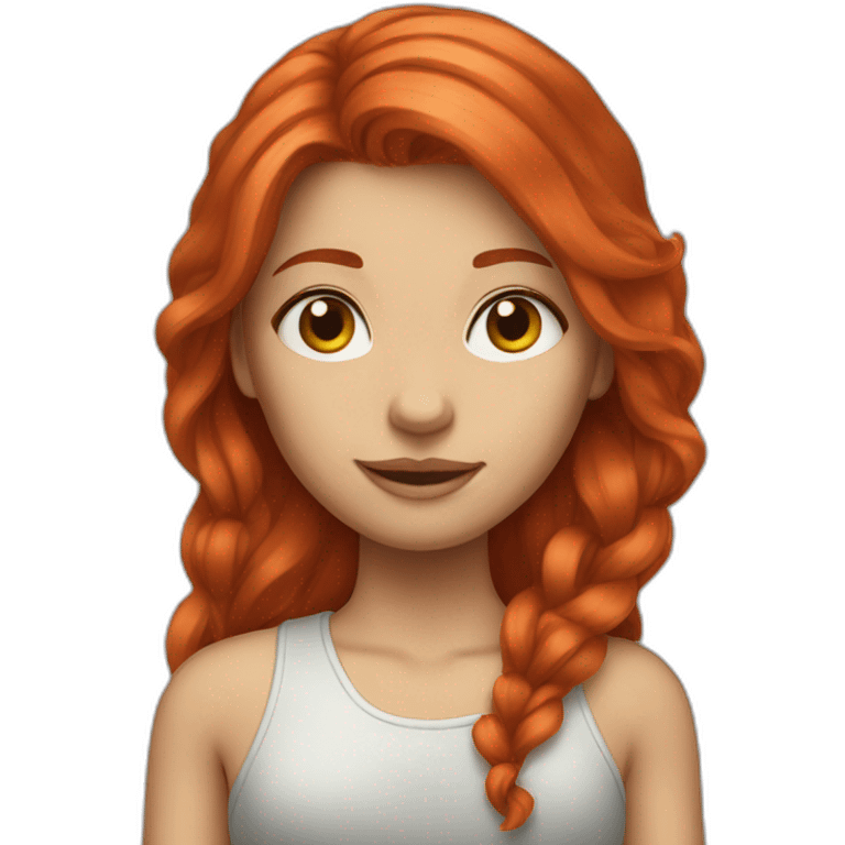 red hair girl with long hair emoji