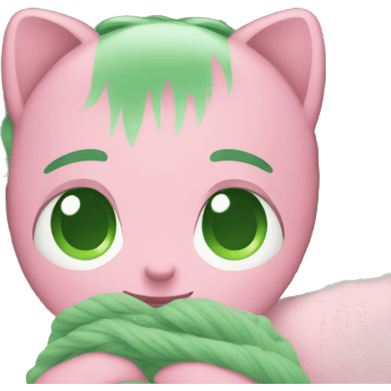 Cozy green and pink vibes emoji