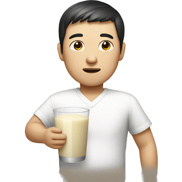 chinese man with milk emoji