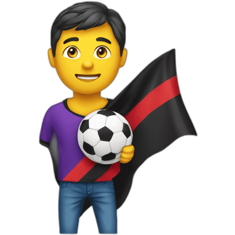 Fußballfan mit fahne emoji