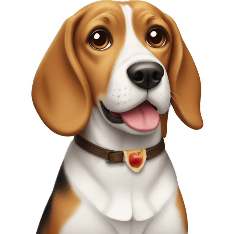 beagle with apple pie emoji