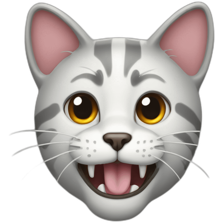 A hissing cat with arched back emoji