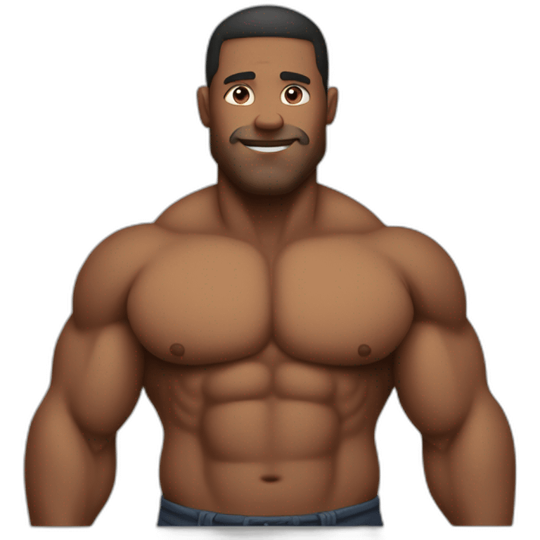 muscular man with a big belly emoji