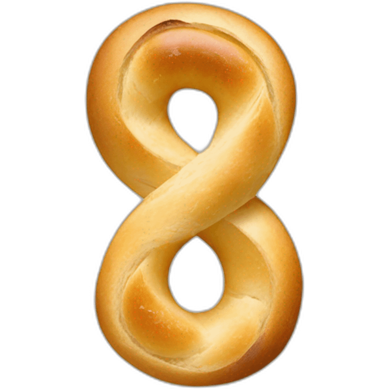 One infinity symbol made of baguette emoji