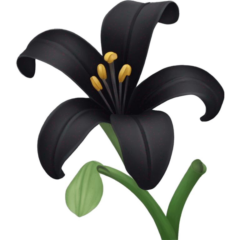 Black lily flower emoji