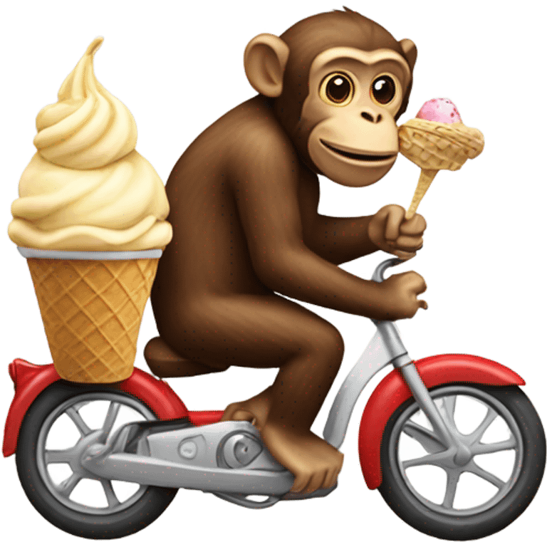 Monkey riding a ice cream  emoji