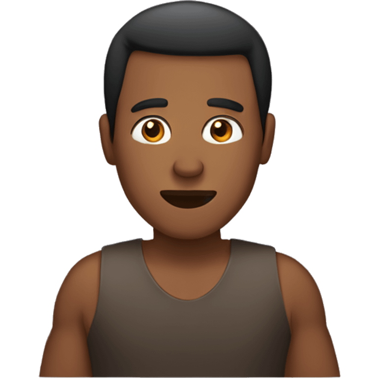 Brown skin men in front of computer emoji