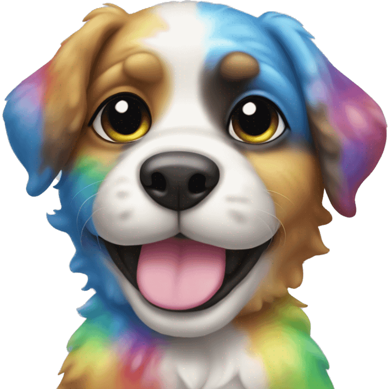 rainbow spots puppy emoji