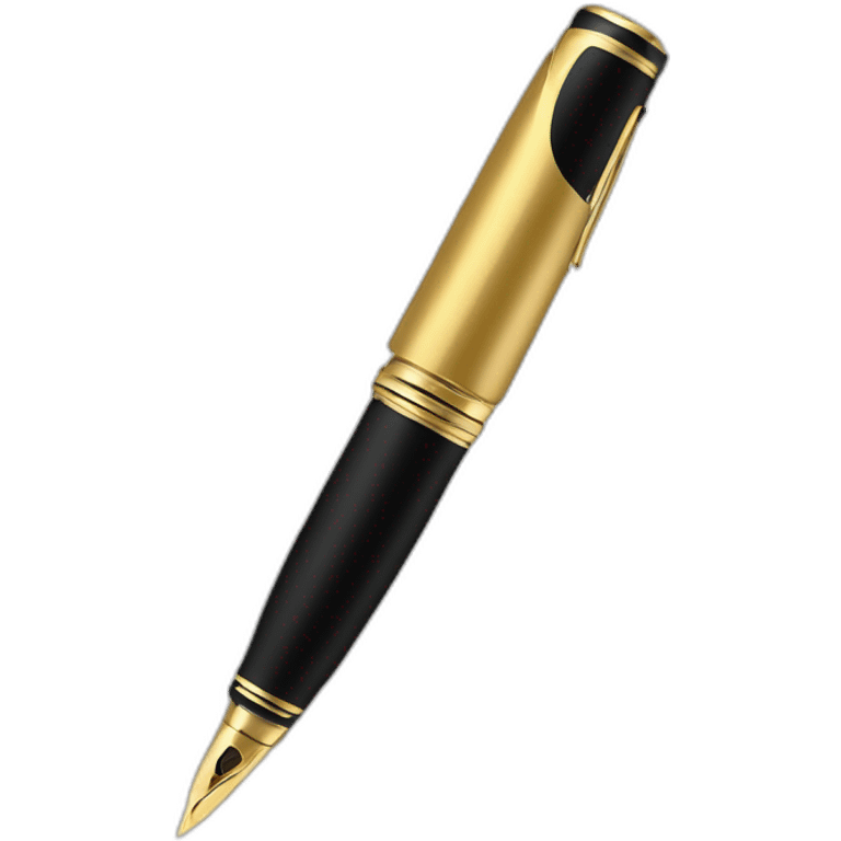 fountain pen icon flat color black and gold emoji