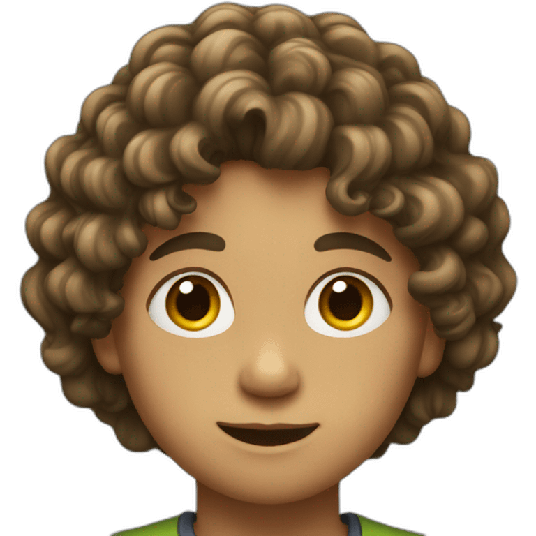 Young boy with long curly hair emoji