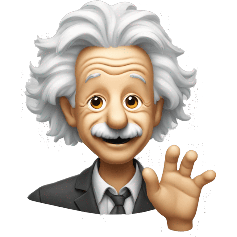 albert einstein vawes hand smiling emoji