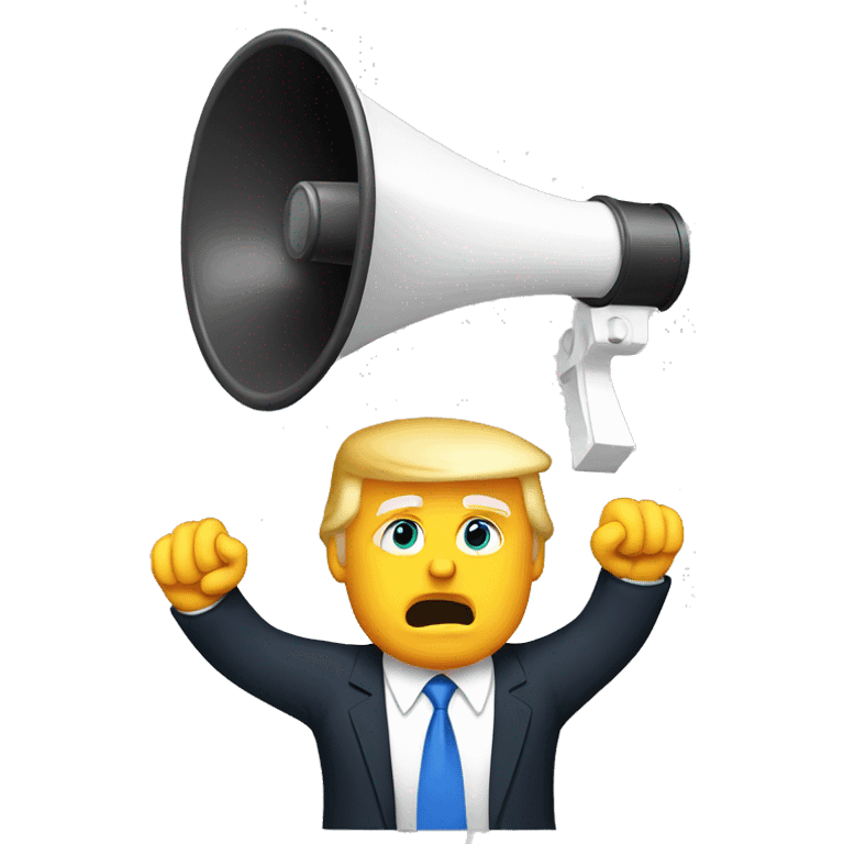 trump holds loudspeaker emoji