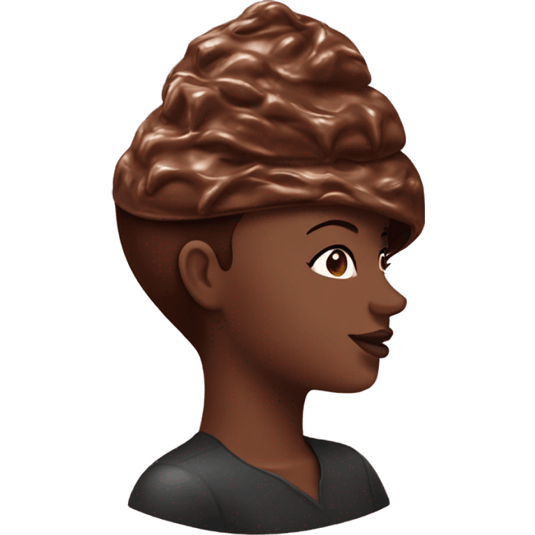 Chocolate ice cream on a woman’s head  emoji