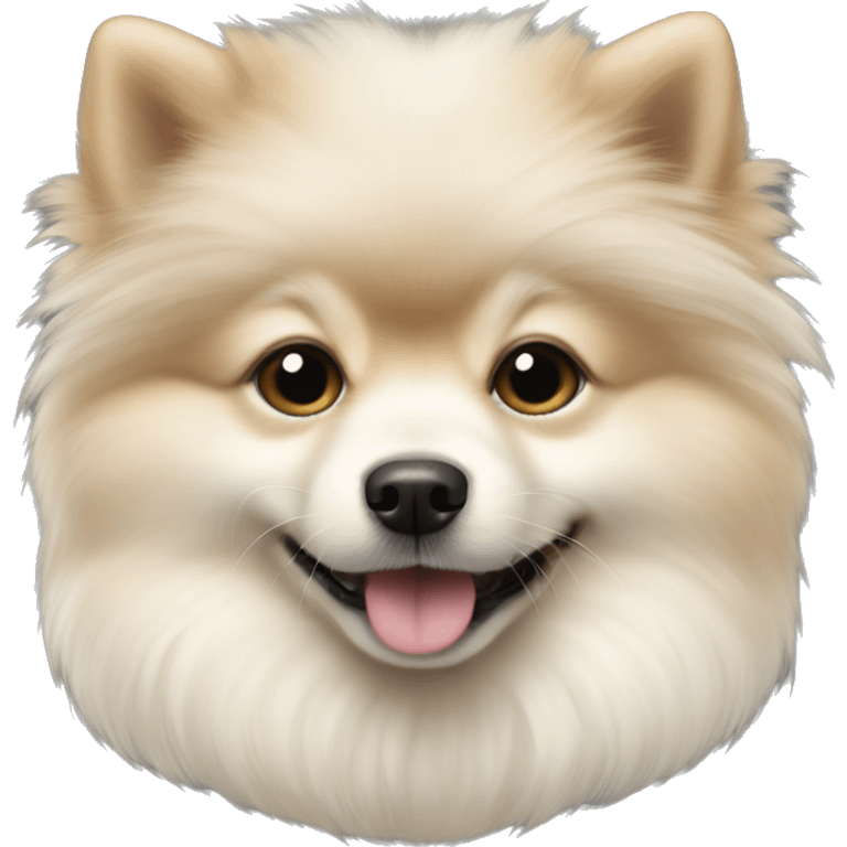 White beige pomerian puppy  emoji